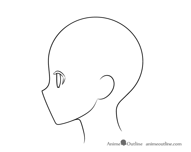 Anime head side view iris drawing