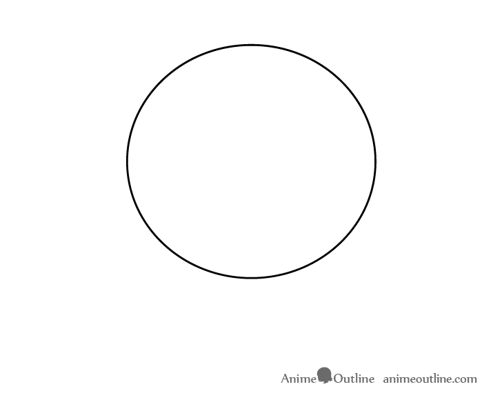 Anime head top side view drawing