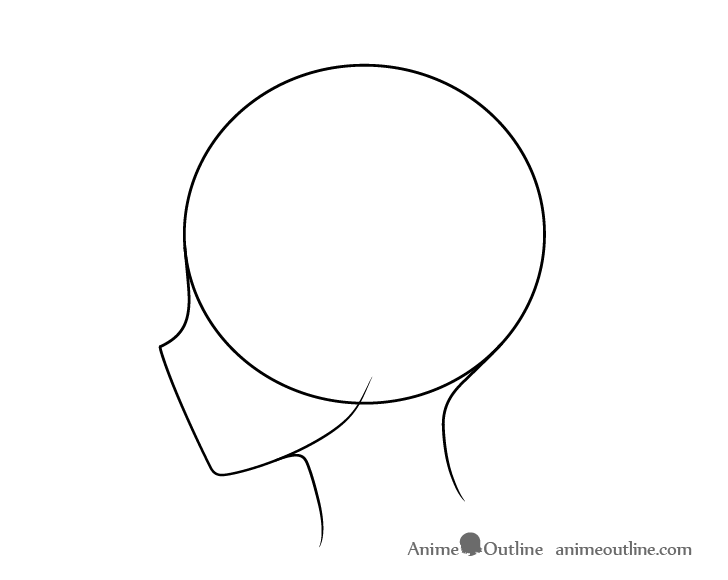 Anime neck side view drawing