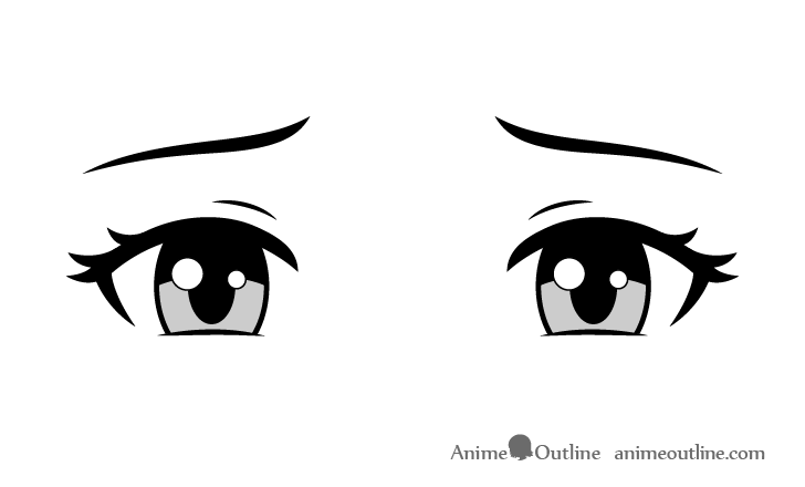 Sad anime eyeds drawing