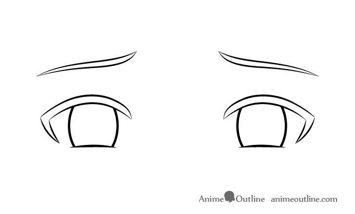 Sad anime eyeds eyebrows drawing