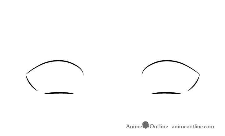 Sad anime eyeds outline drawing