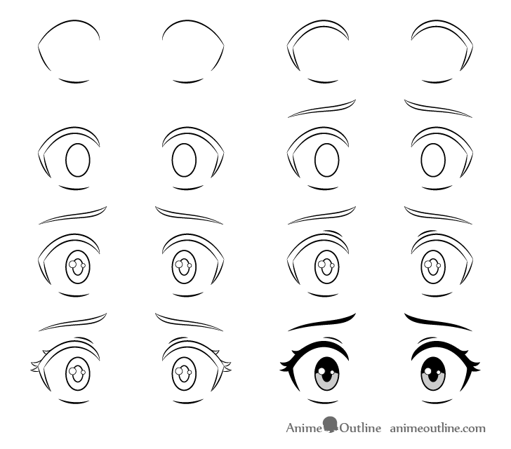 How to Draw Female Anime Eyes Tutorial - AnimeOutline