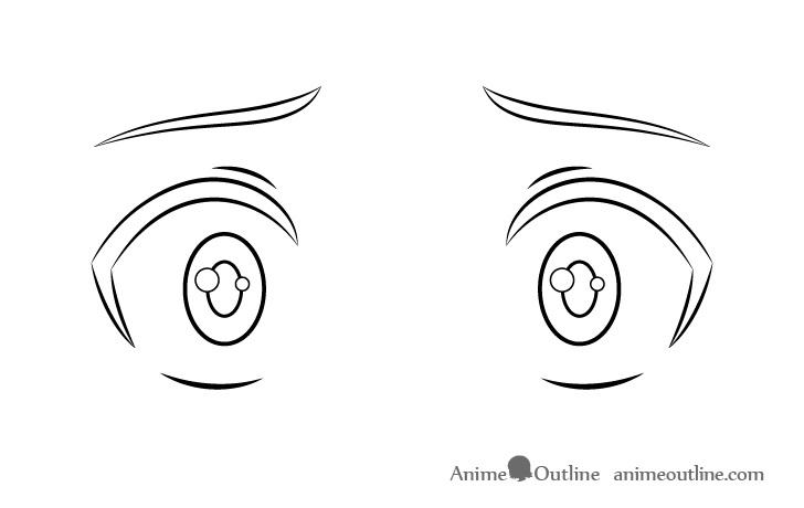 Scared anime eyes eyelids drawing