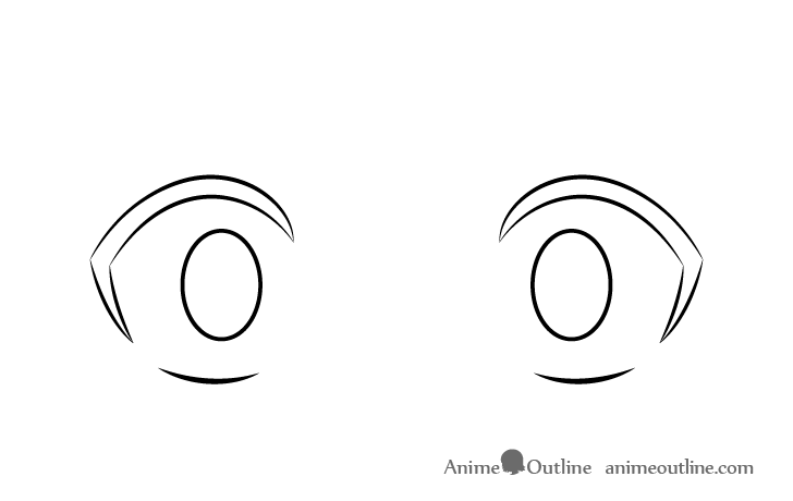 Scared anime eyes irises drawing