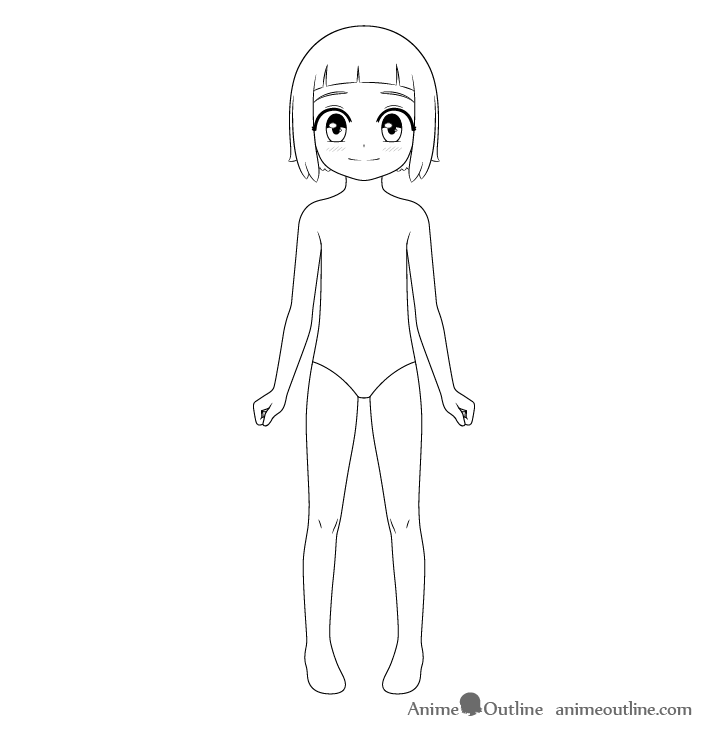 Anime little girl hair drawing