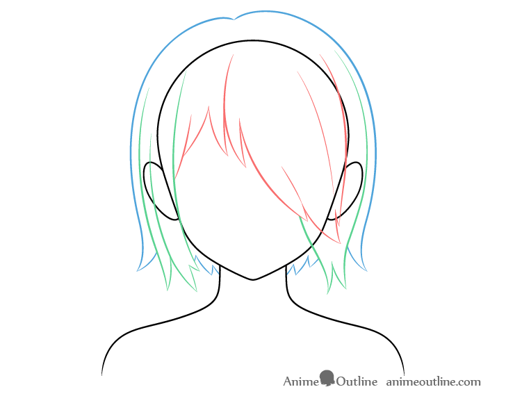 How to Draw Anime Hair Over One Eye - AnimeOutline