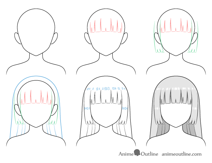 How to Draw Curly Anime Hair - AnimeOutline