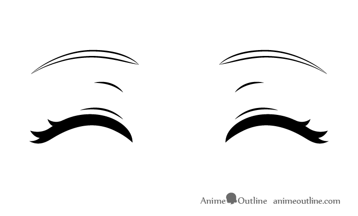 How to Draw Closed, Closing & Squinted Anime Eyes - AnimeOutline