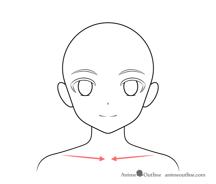 Anime collar bones shape