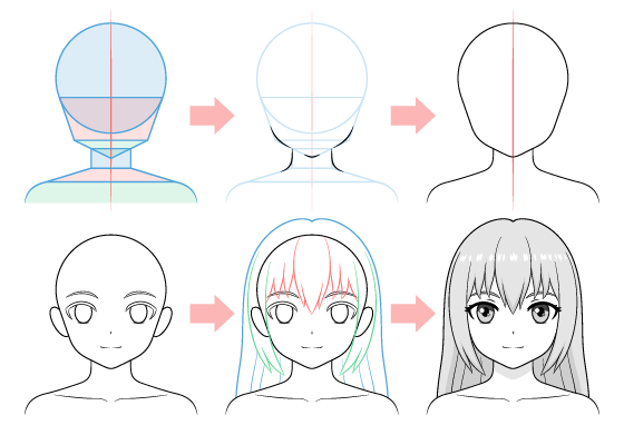 Anime faemale face structure