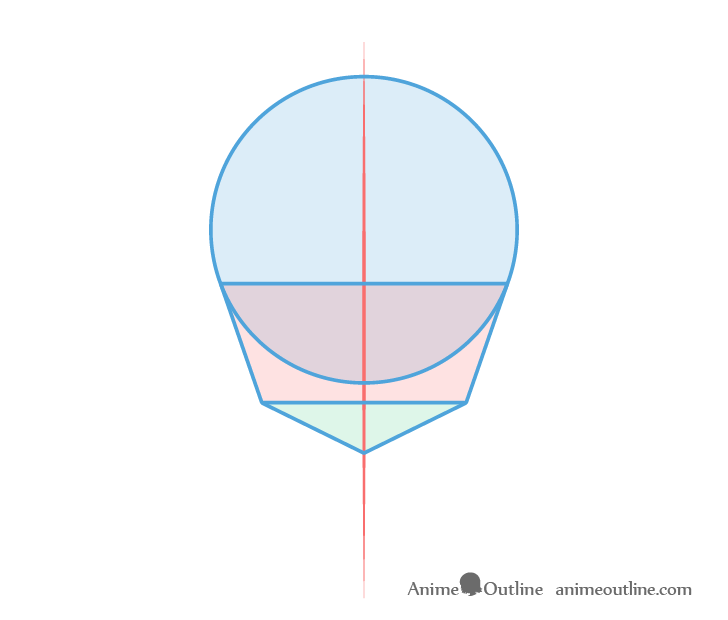 Anime head structure drawing