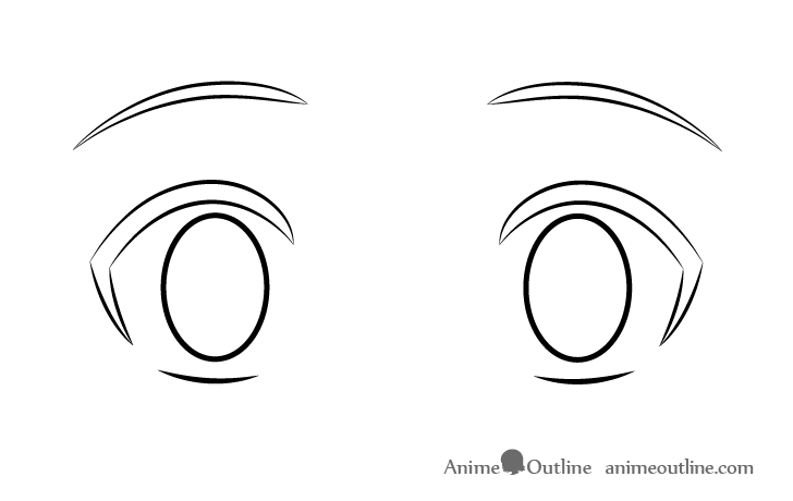 Excited anime eyes eyebrows drawing