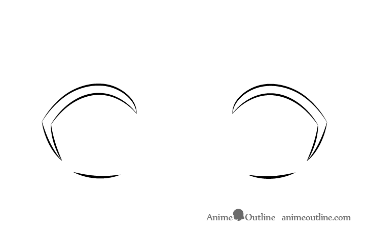 Excited anime eyes eyelashes drawing