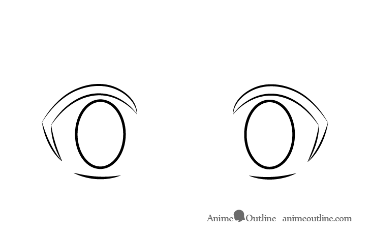 Excited anime eyes irises drawing