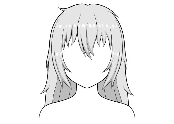 prompthunt: full head portrait coloring page, outline drawing, anime girl  character, hiroiko haraki style, outline white hair