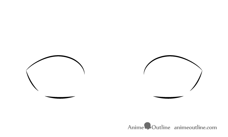 Anime eyes outline drawing