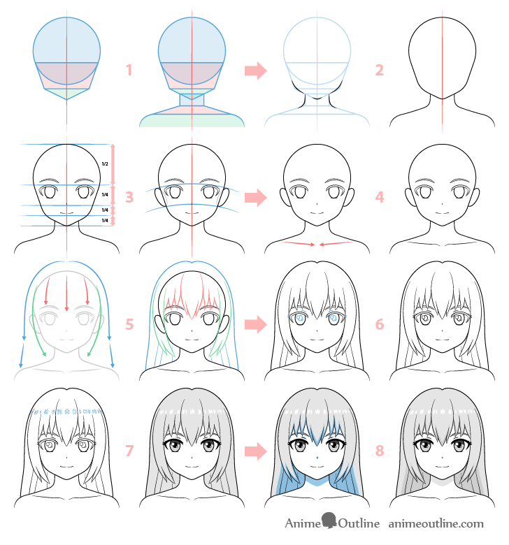 How to Draw Anime Characters Tutorial - AnimeOutline