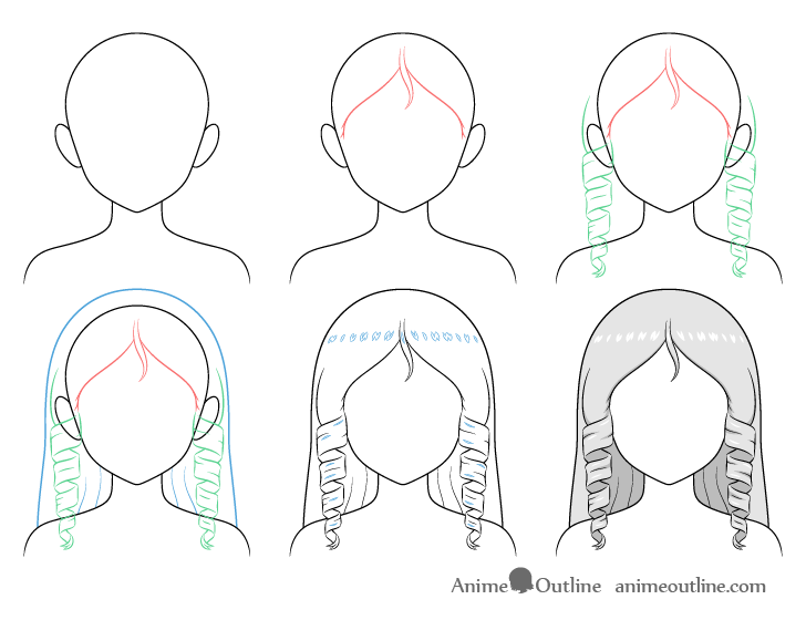 How to Draw Anime and Manga Hair - Female - AnimeOutline