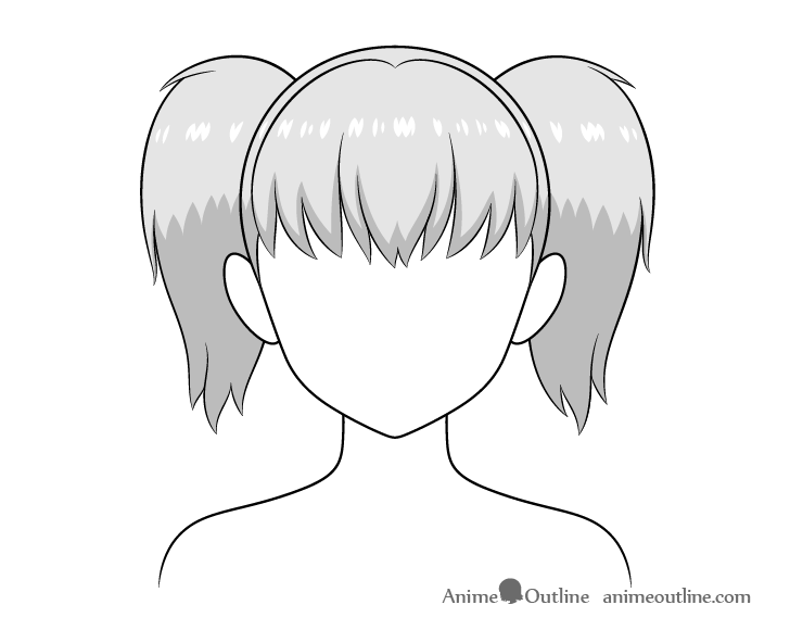 Anime pigtails drawing