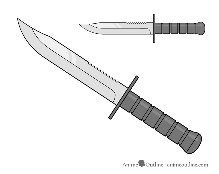 Military knife drawing coloring