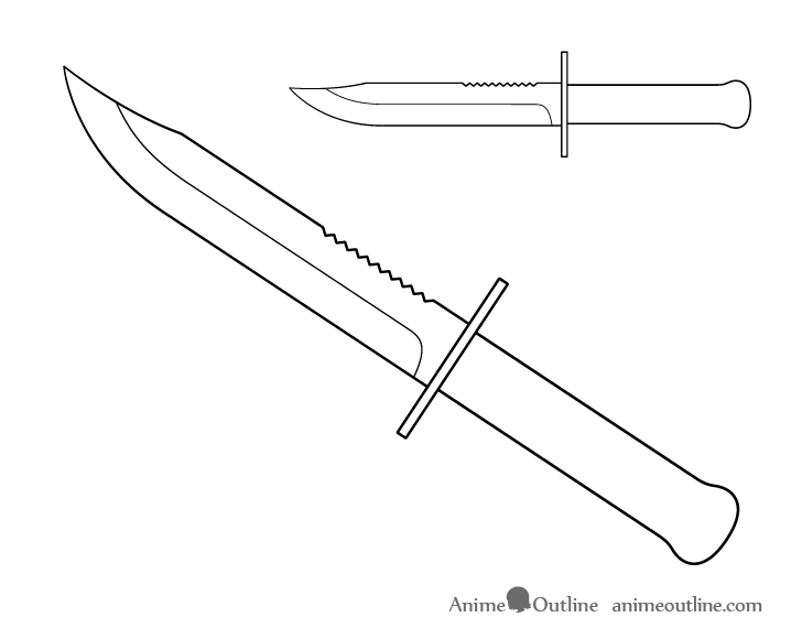 Military knife edge drawing