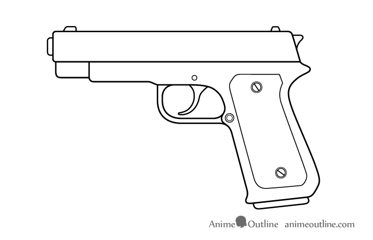 Gun magazine release drawing