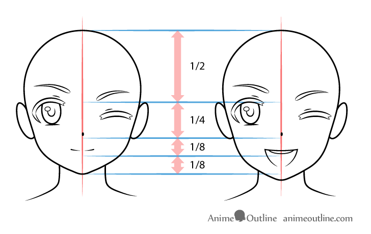 Anime pop star girl face proportions drawing