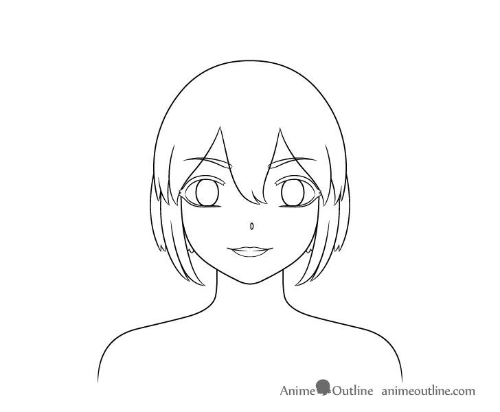 Anime police girl hair drawing