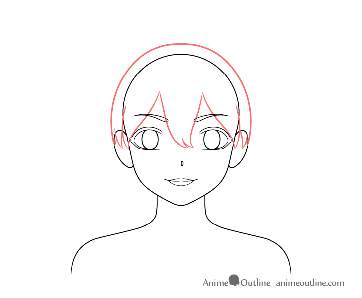 Anime police girl hair top drawing