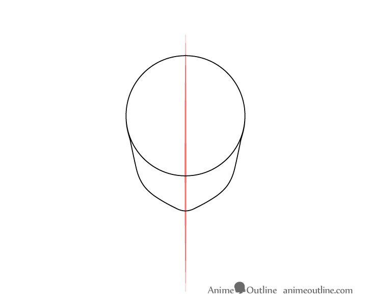 Anime police girl head structure drawing