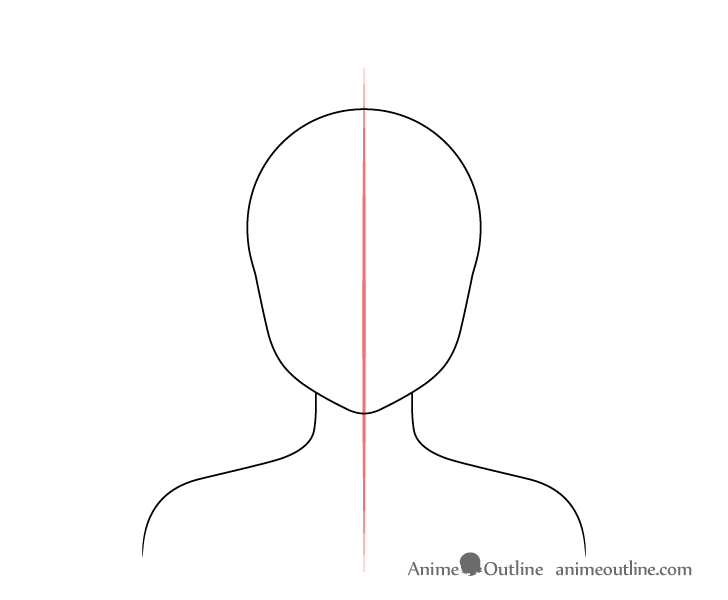 Anime police girl head and neck drawing