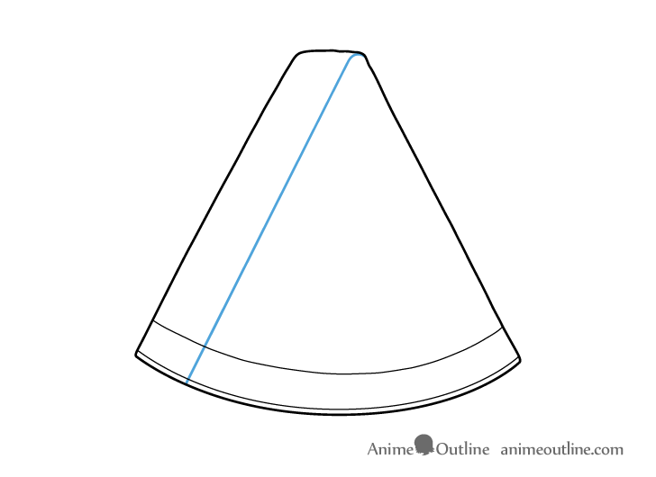Anime watermelon slice rind drawing