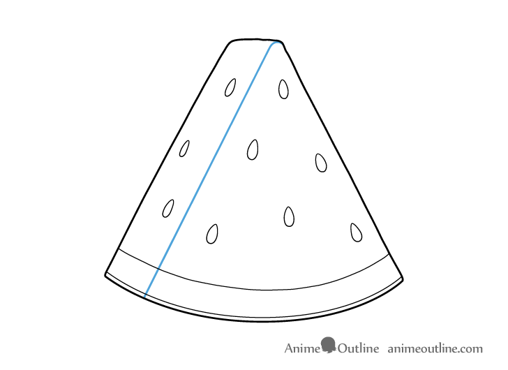 Anime watermelon slice seeds drawing