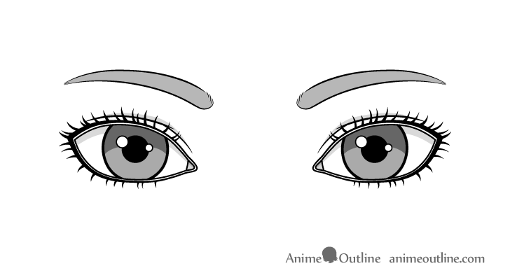 Big realistic eyes drawing with cel shading