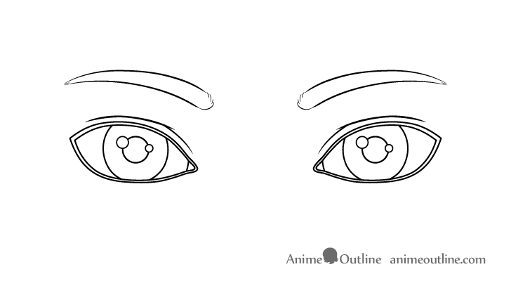 Big realistic eyes eyebrow hairs drawing