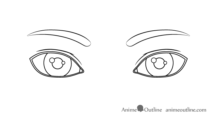 Big realistic eyes eyelid edges drawing